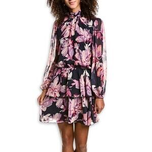 Socialite Floral Mini Dress - Pink and Black